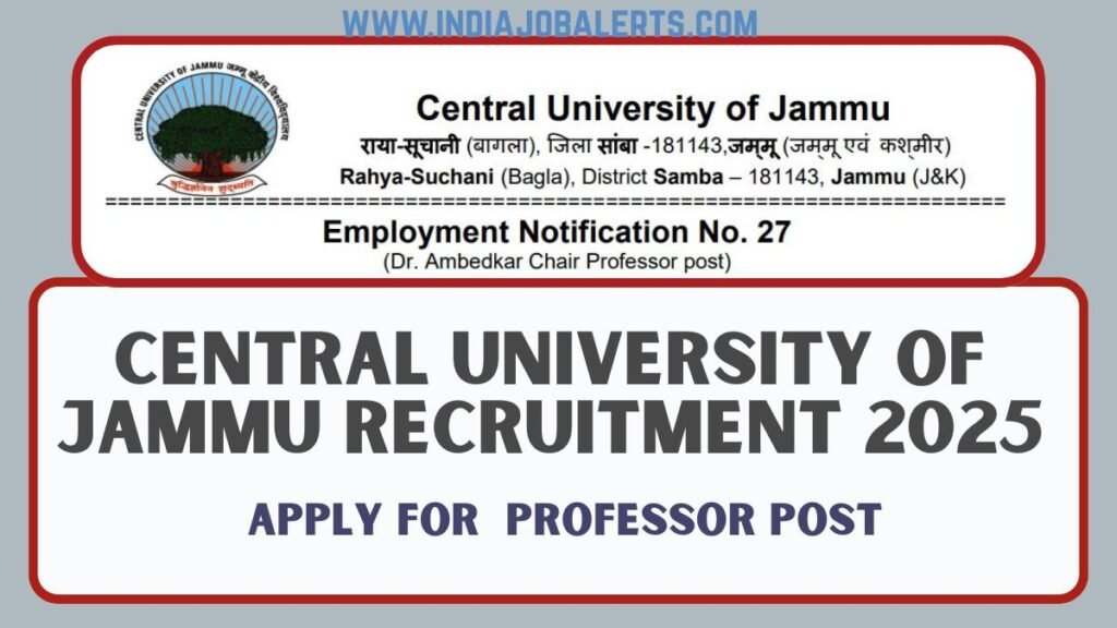 Central University of Jammu Recruitment 2025