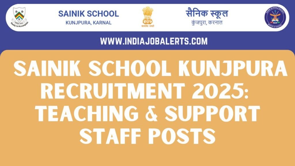 Sainik School Kunjpura Recruitment 2025