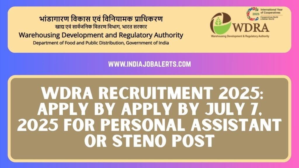 WDRA Recruitment 2025
