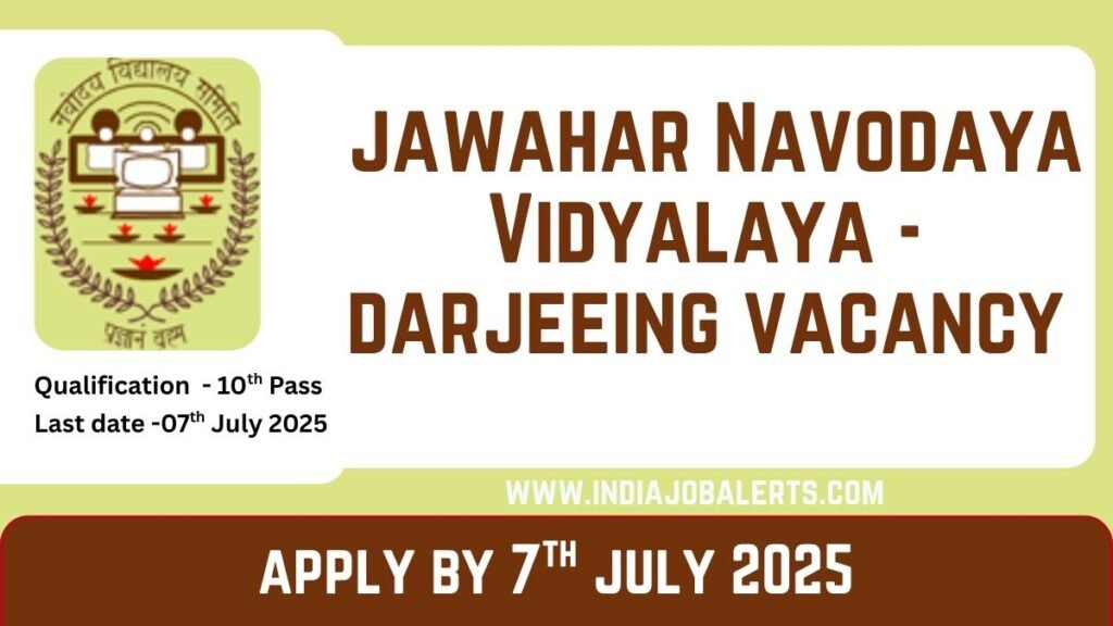 JNV Darjeeling Vacancy