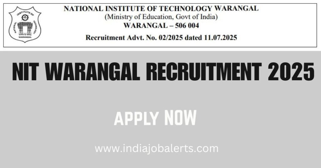 NIT Warangal Recruitment 2025