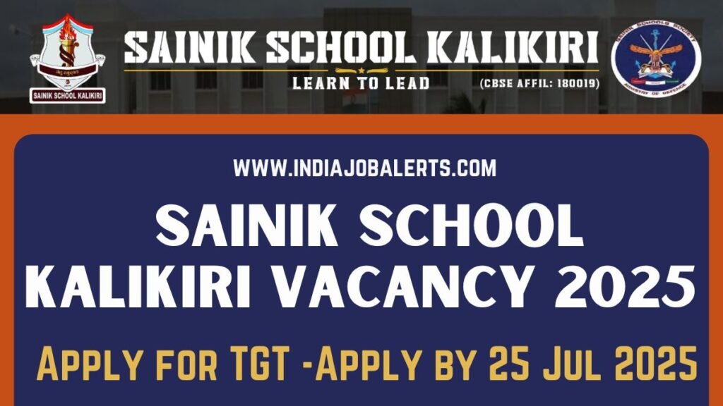 Sainik School Kalikiri Vacancy 2025