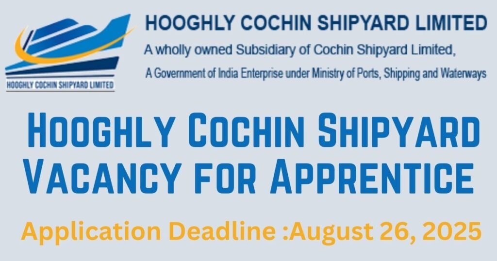 Hooghly Cochin Shipyard Vacancy for Apprentice