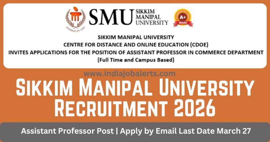 Sikkim Manipal University Recruitment 2026