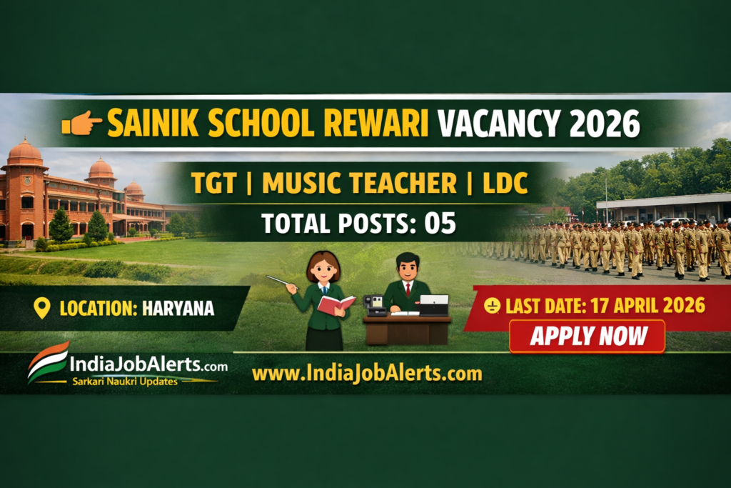 Sainik School Rewari Vacancy 2026 | Multiple Teaching Jobs 