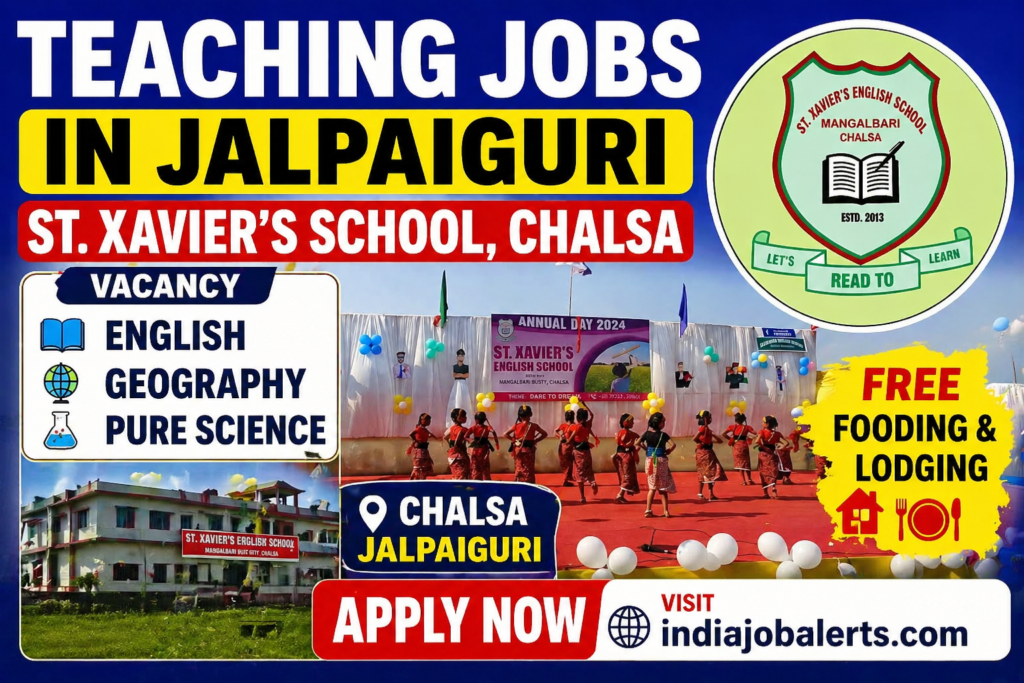 Teaching Jobs in Jalpaiguri  St. Xavier’s School Chalsa 