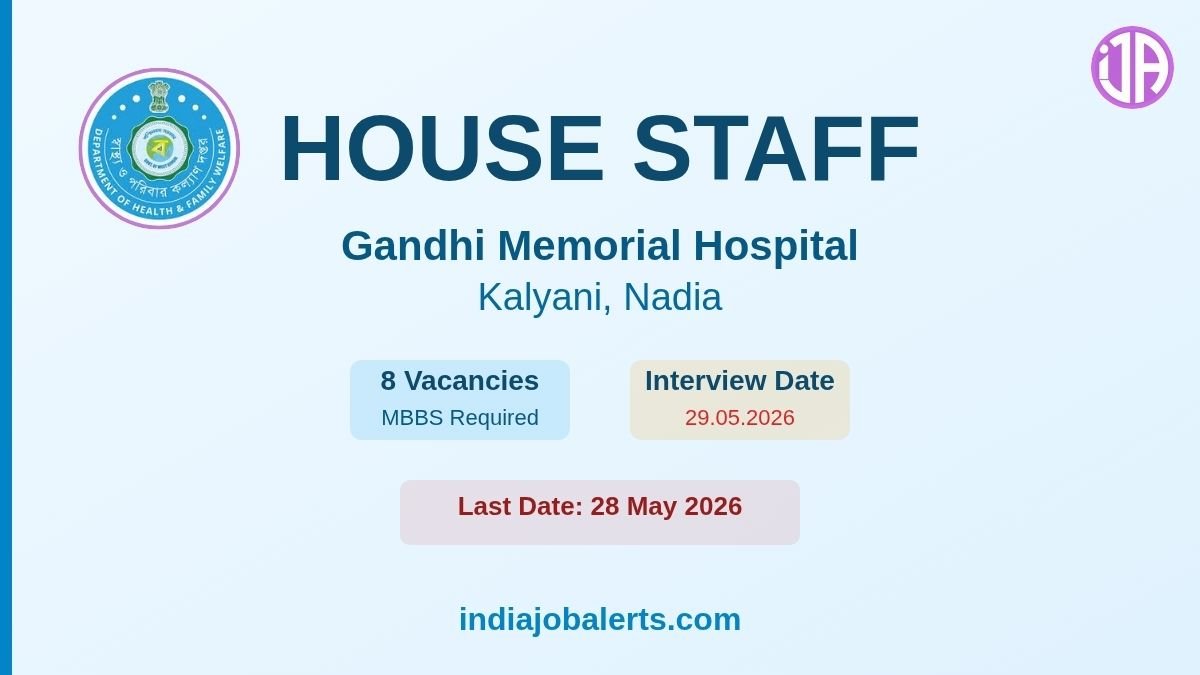 GMH Kalyani House Staff Recruitment 2026 8 Posts