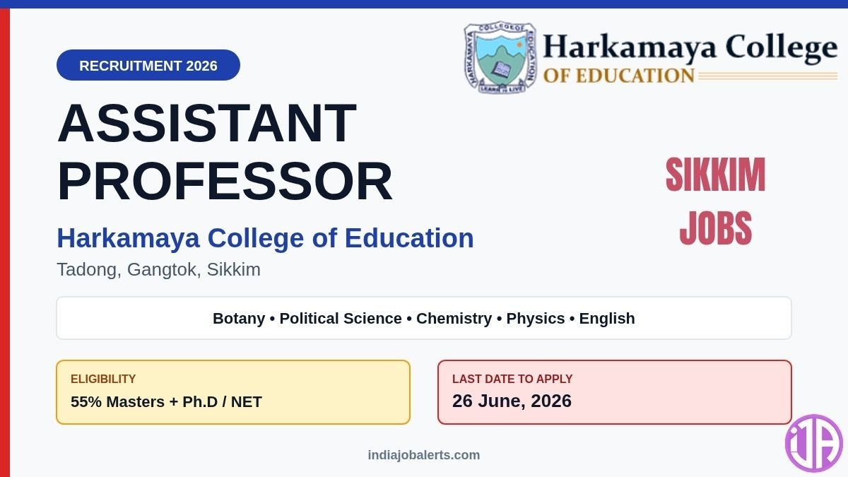 HCE Sikkim Recruitment 2026 - Assistant Professor Vacancy
