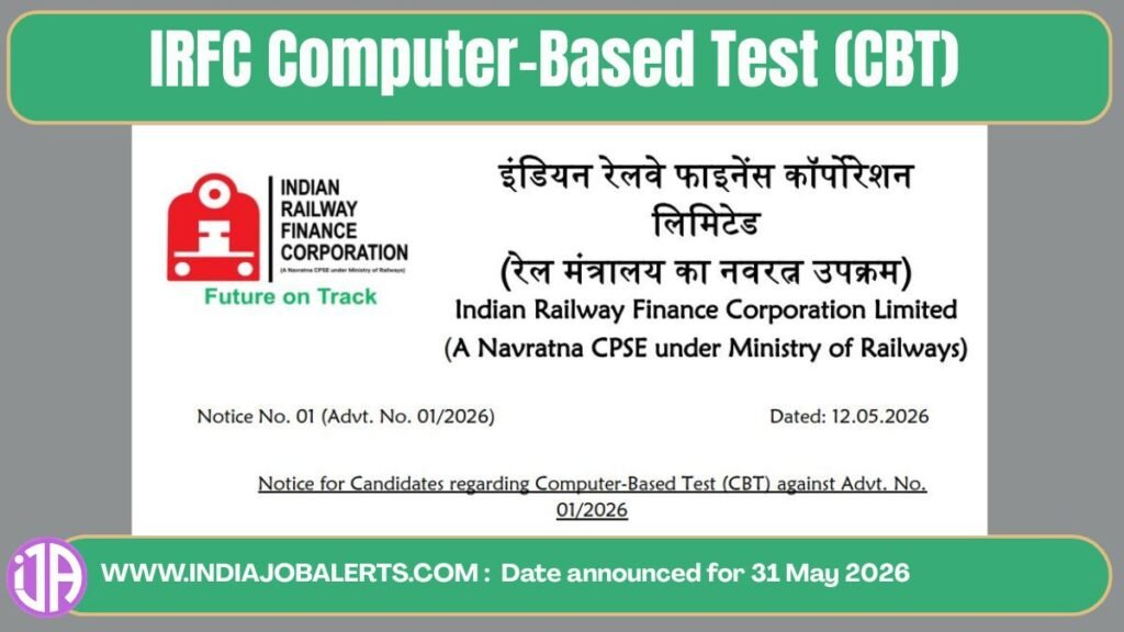 IRFC CBT 2026 Exam Date Confirmed – Admit Card, Exam City & Full Schedule
