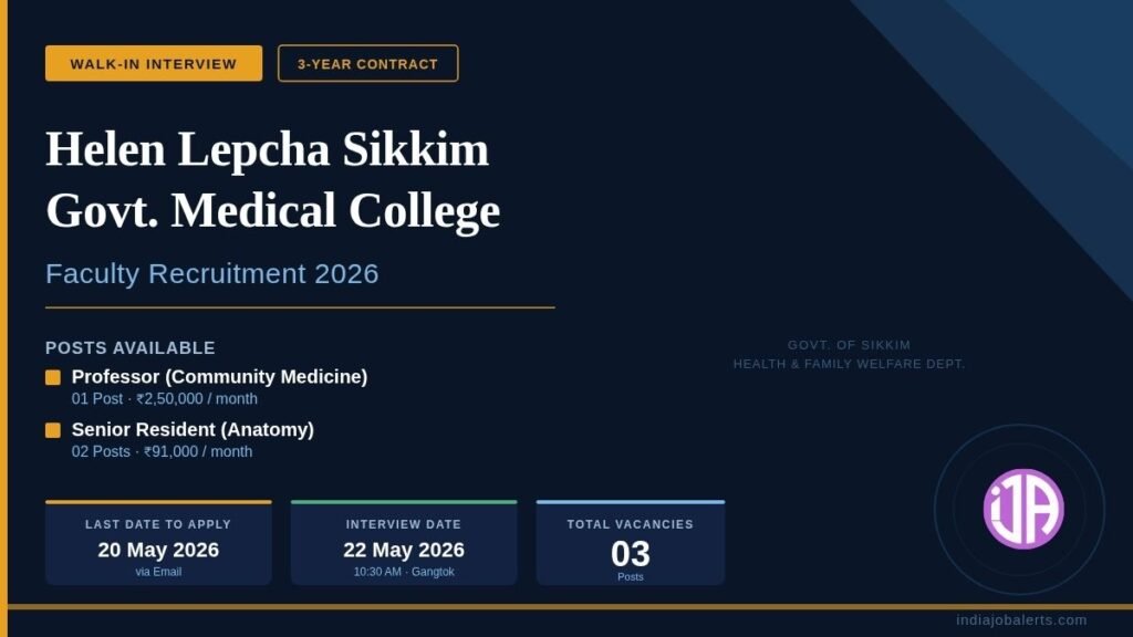 Jobs in Sikkim 2026 Faculty Recruitment at Sikkim