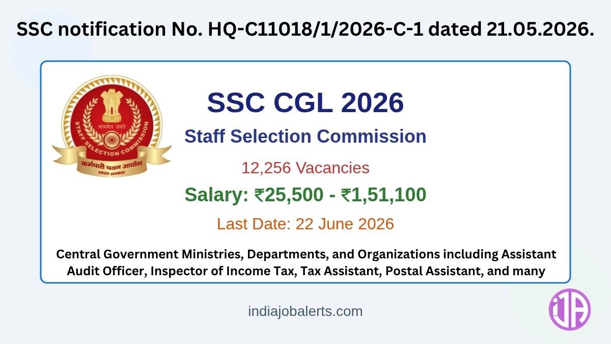 SSC CGL 2026 Notification  Group B & C Posts
