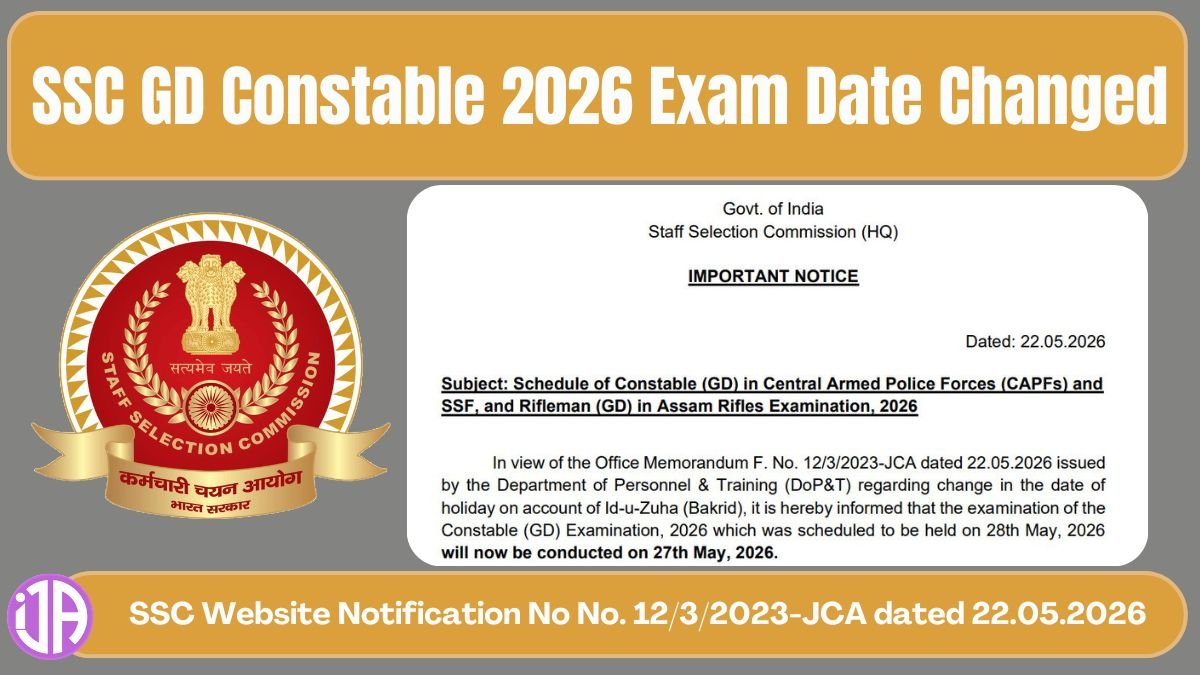 SSC GD Constable 2026 Exam Date Changed