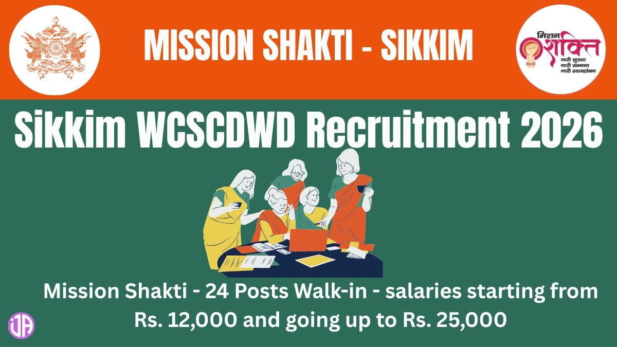 Sikkim WCSCDWD Recruitment 2026   Mission Shakti - 24 Posts Walk-in