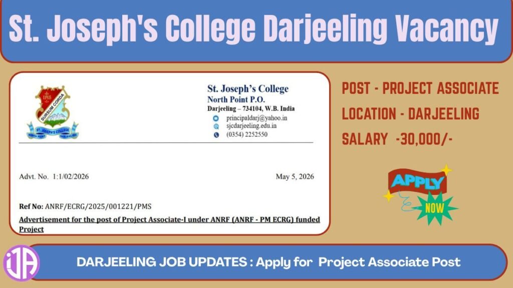 St. Joseph's College Darjeeling Vacancy
