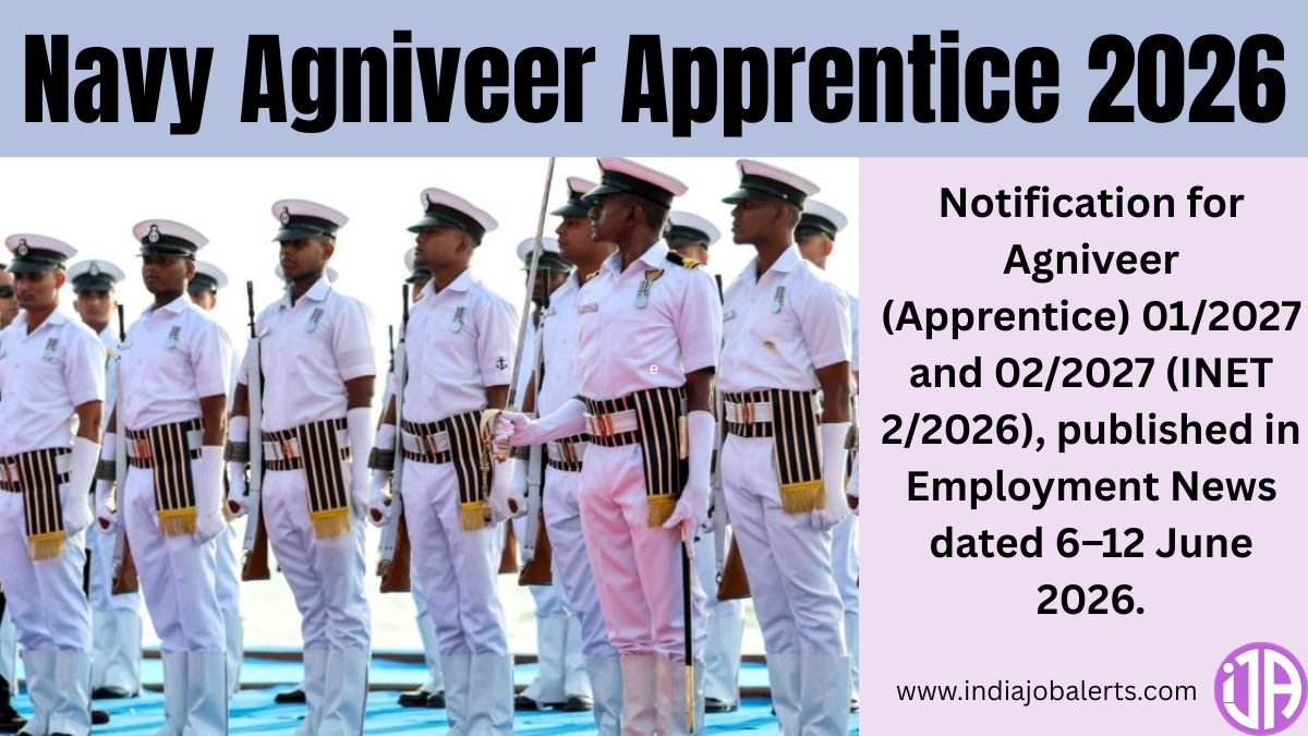 Navy Agniveer Apprentice 2026 - 012027 & 022027 Batch Indian Navy