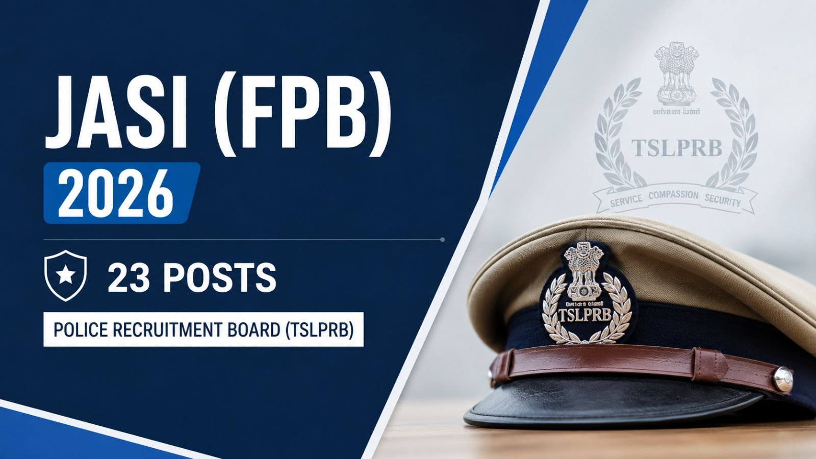 ASI (FPB) 2026 — 23 Posts - Police Recruitment Board (TSLPRB)