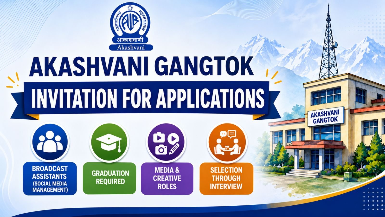 Akashvani Gangtok Recruitment 2026 Social Media Broadcast Assistant Jobs in Sikkim