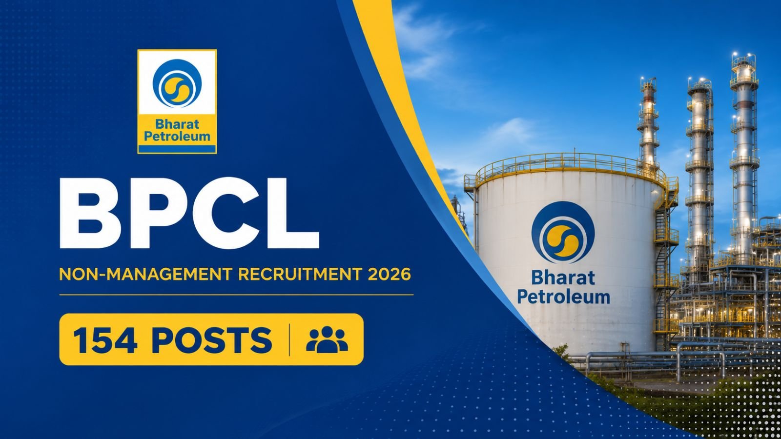 BPCL Non-Management Recruitment 2026 — 154 Posts