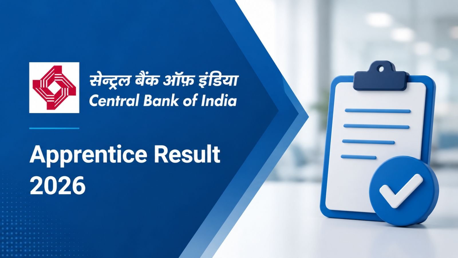 Central Bank of India Apprentice Result 2026 — Final Result  Check at centralbank.bank.in