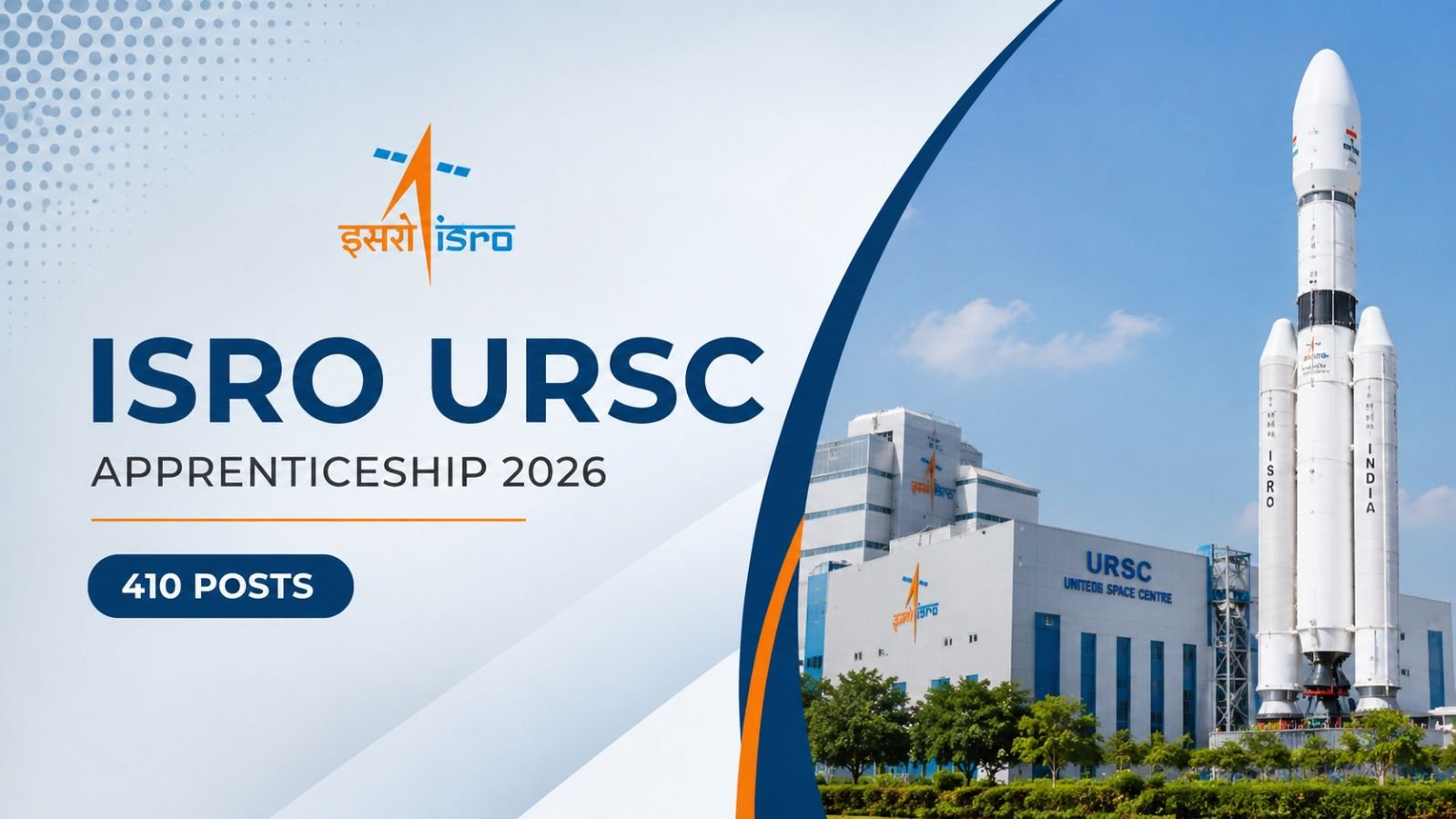 ISRO URSC Apprenticeship 2026  410 Posts - Apply Online by 28 August