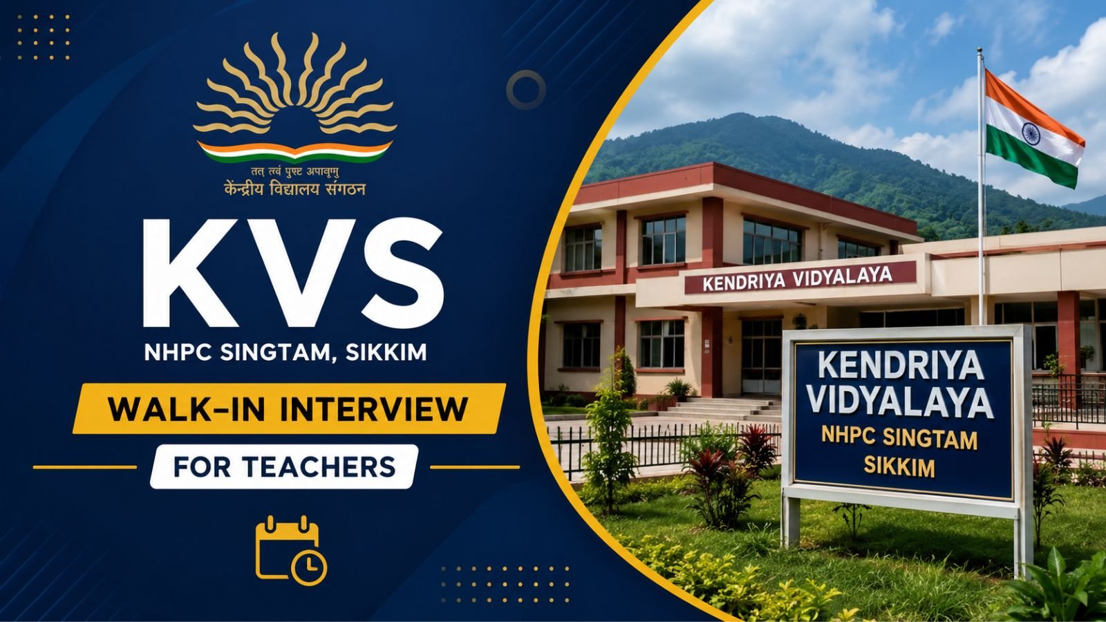 KVS Teacher Walk-In Interview 2026  Sikkim