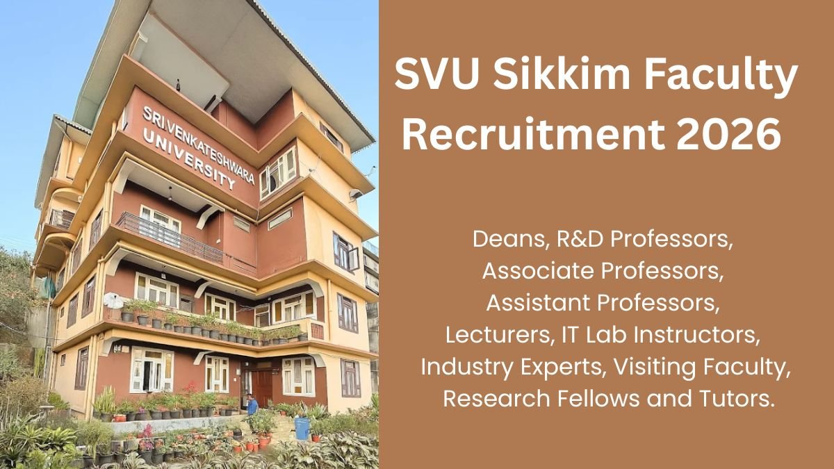 SVU Sikkim Faculty Recruitment 2026 – Teaching Posts