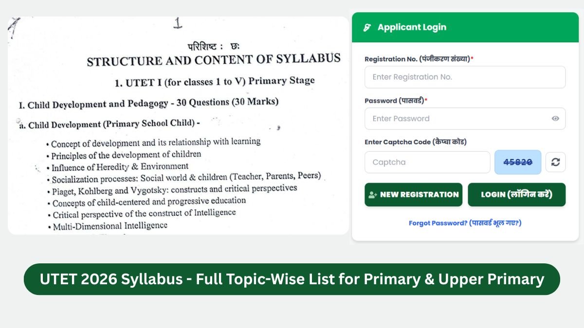 UTET 2026 Syllabus - Full Topic-Wise List for Primary & Upper Primary