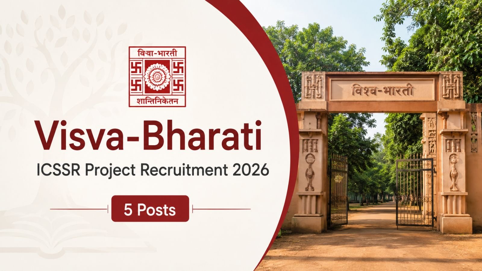 Visva-Bharati ICSSR Project Recruitment 2026 - 5 Posts