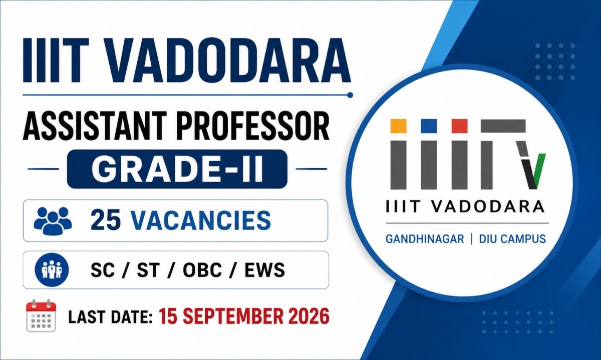 IIIT Vadodara Faculty Recruitment 2026 25 Posts