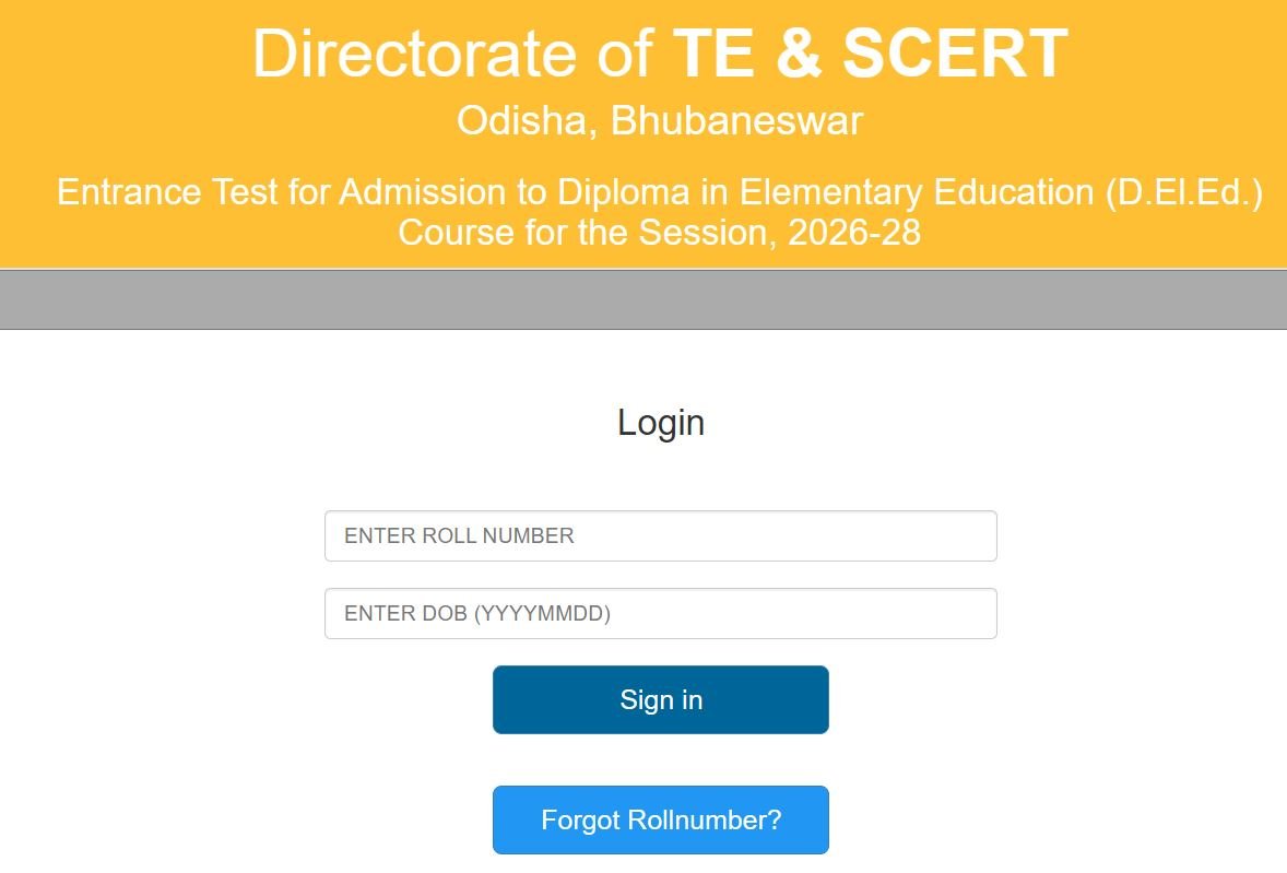 Odisha D.El.Ed CT Result 2026 — Check Scorecard at SAMS