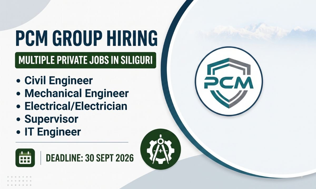 PCM Group Hiring Multiple Posts Private Job in Siliguri
