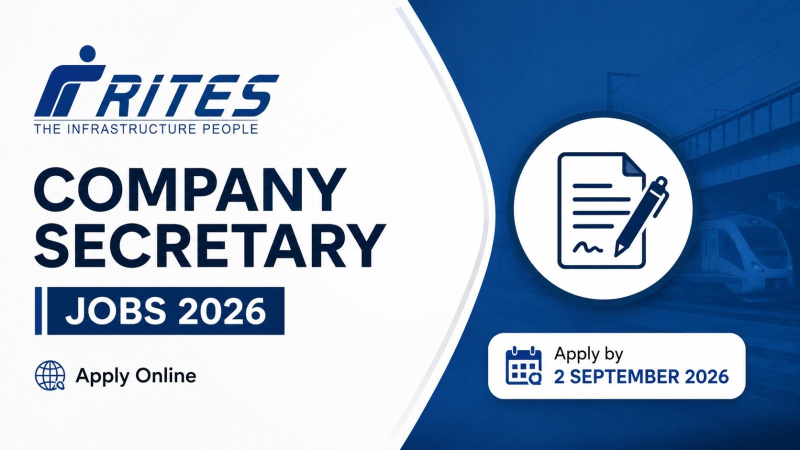 RITES Company Secretary Jobs 2026 — Apply Online by 2 September
