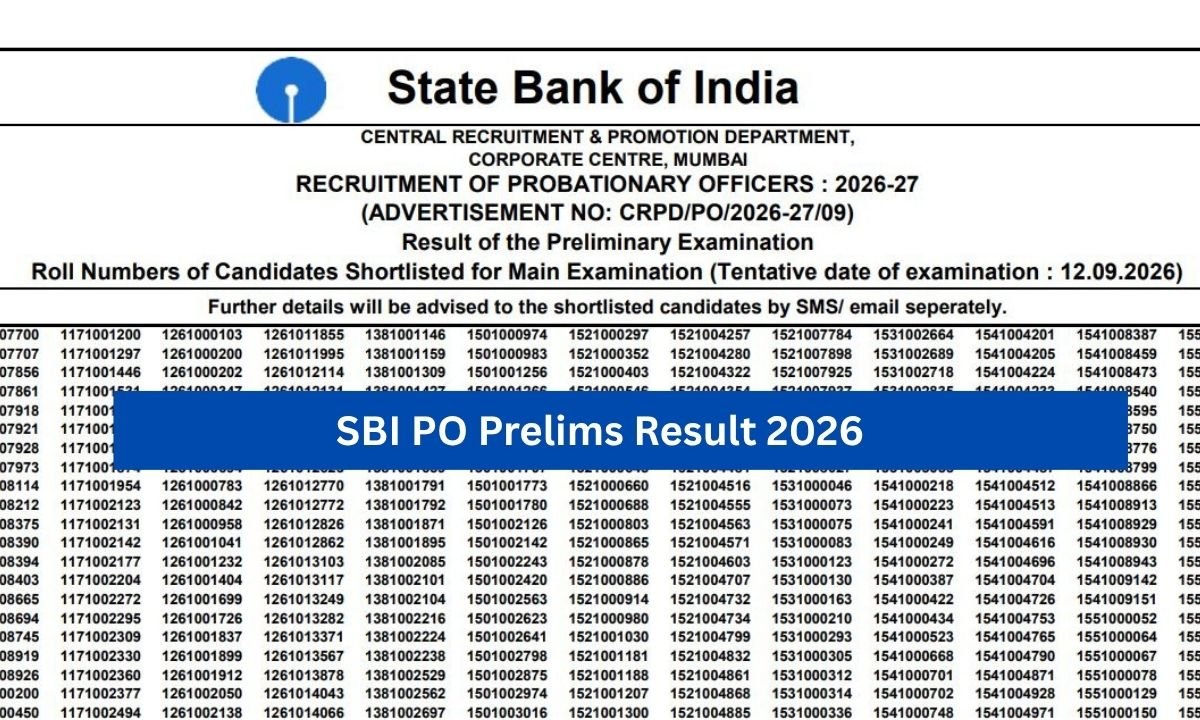 SBI PO Prelims Result 2026