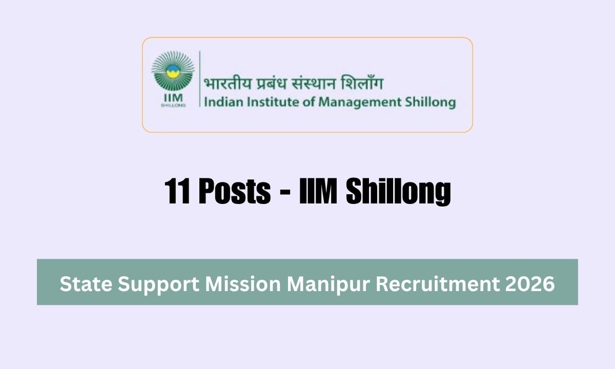State Support Mission Manipur Recruitment 2026 – 11 Posts IIM Shillong