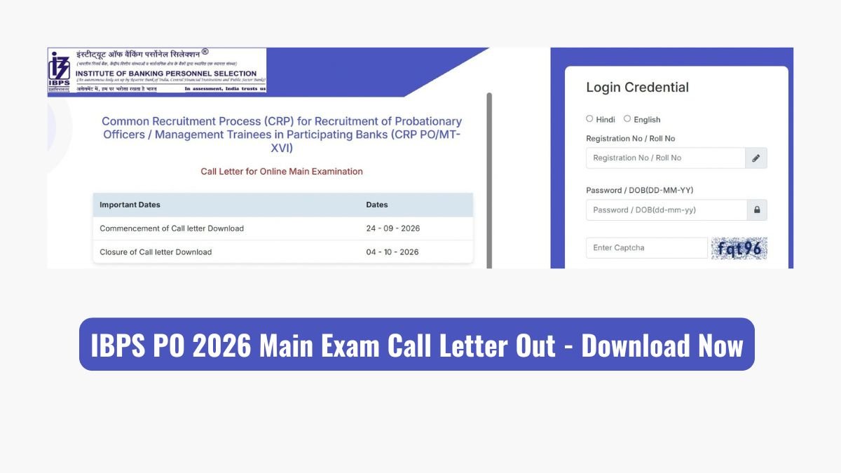 IBPS PO 2026 Main Exam Call Letter Out - Download Now