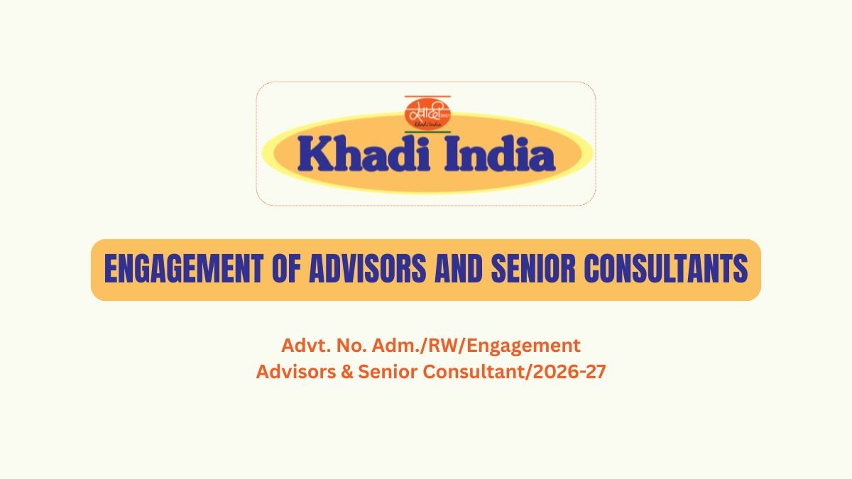 KVIC Advisor and Senior Consultant Recruitment 2026 for 30 Posts
