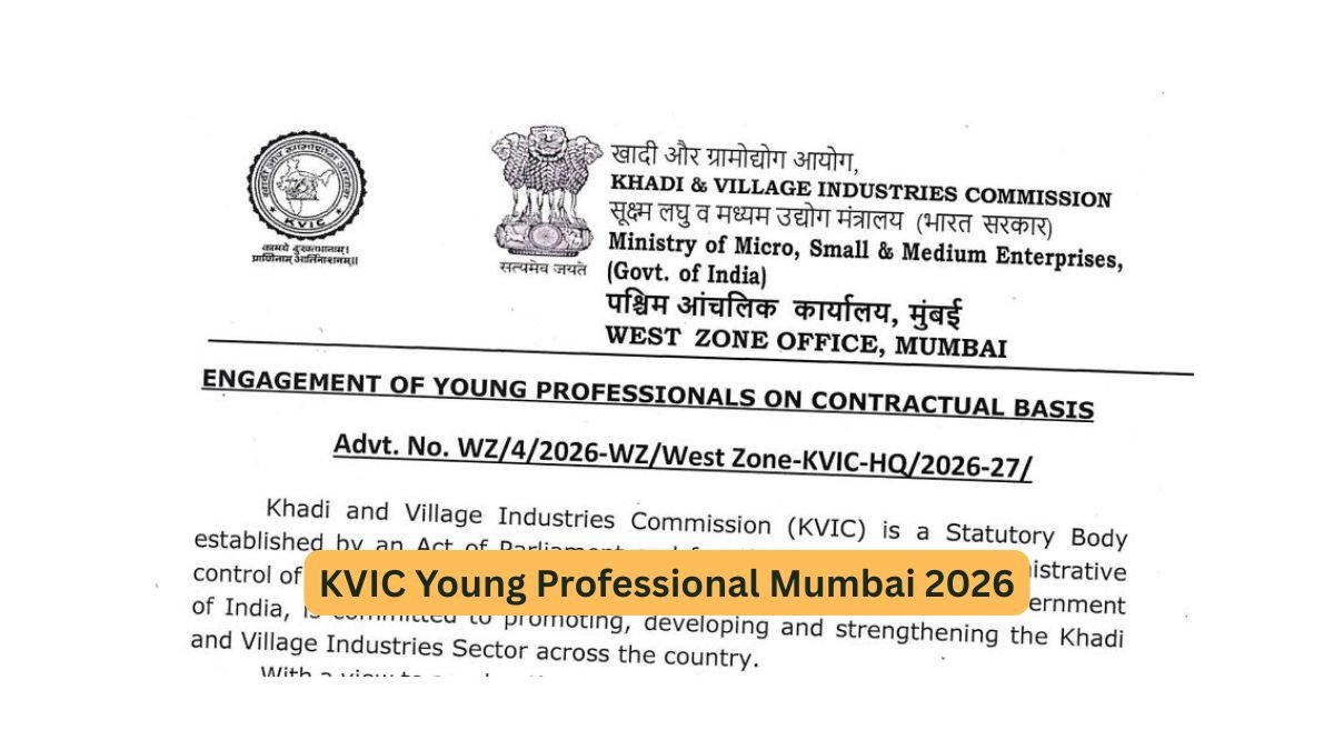 KVIC Young Professional Mumbai 2026 10 Posts, 30 Oct