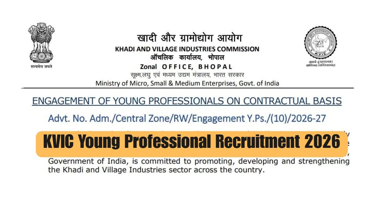 KVIC Young Professional Recruitment 2026 for 10 Posts Apply by 30