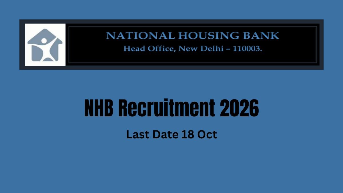 NHB Recruitment 2026 for 6 Posts apply by 18 October 2026