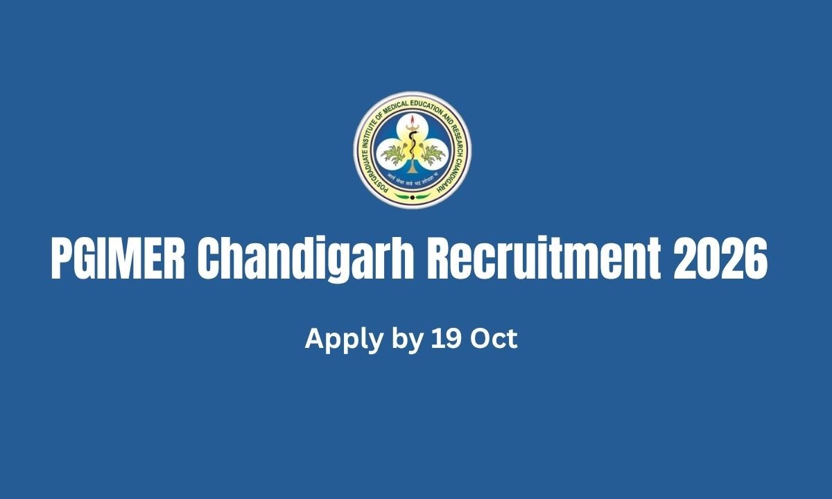 PGIMER Chandigarh Recruitment 2026