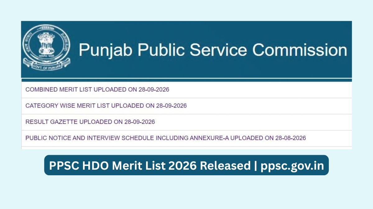 PPSC HDO Merit List 2026 Released ppsc.gov.in