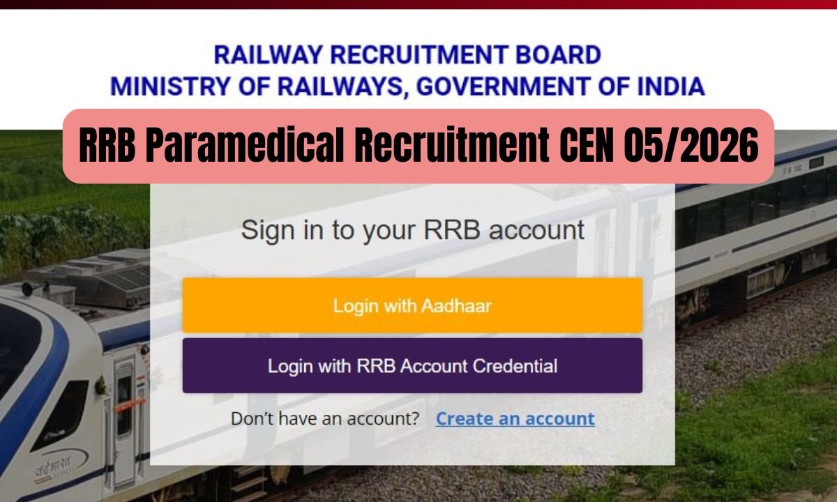 RRB Paramedical Recruitment CEN 05/2026