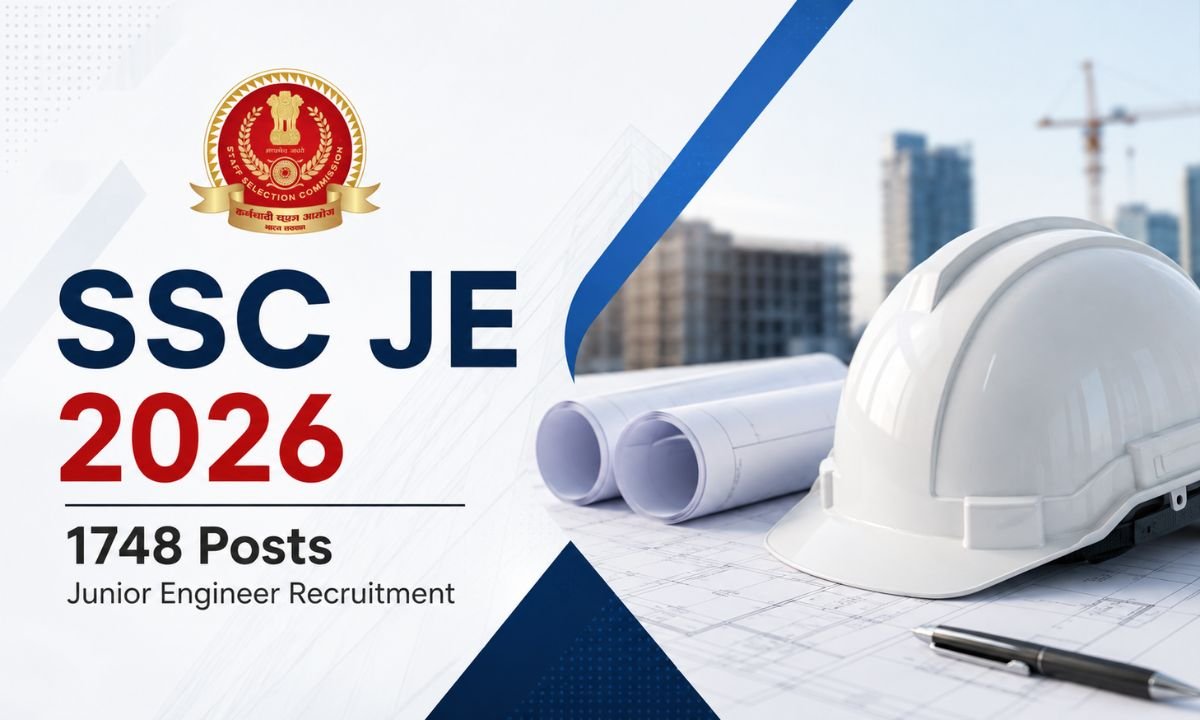 SSC JE 2026 - 1748 Posts  Junior Engineer Recruitment