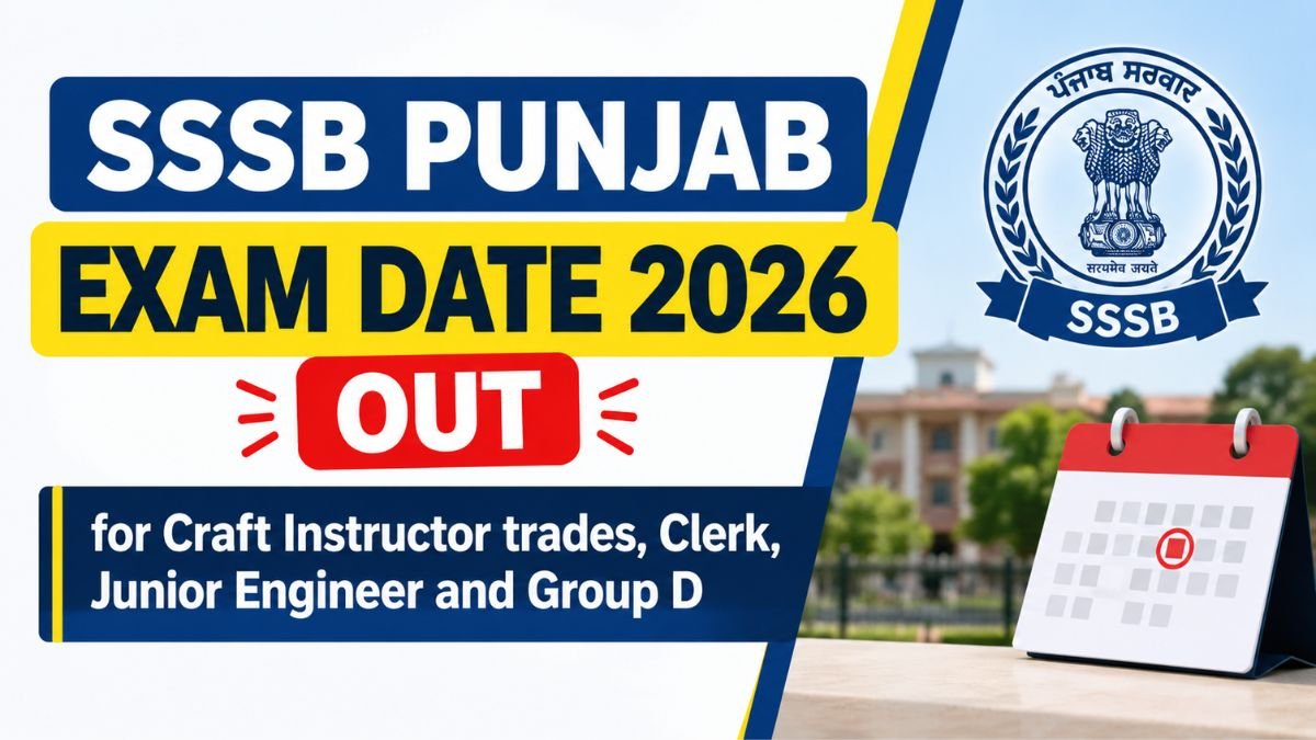 SSSB Punjab Exam Date 2026 Out for 10 Posts