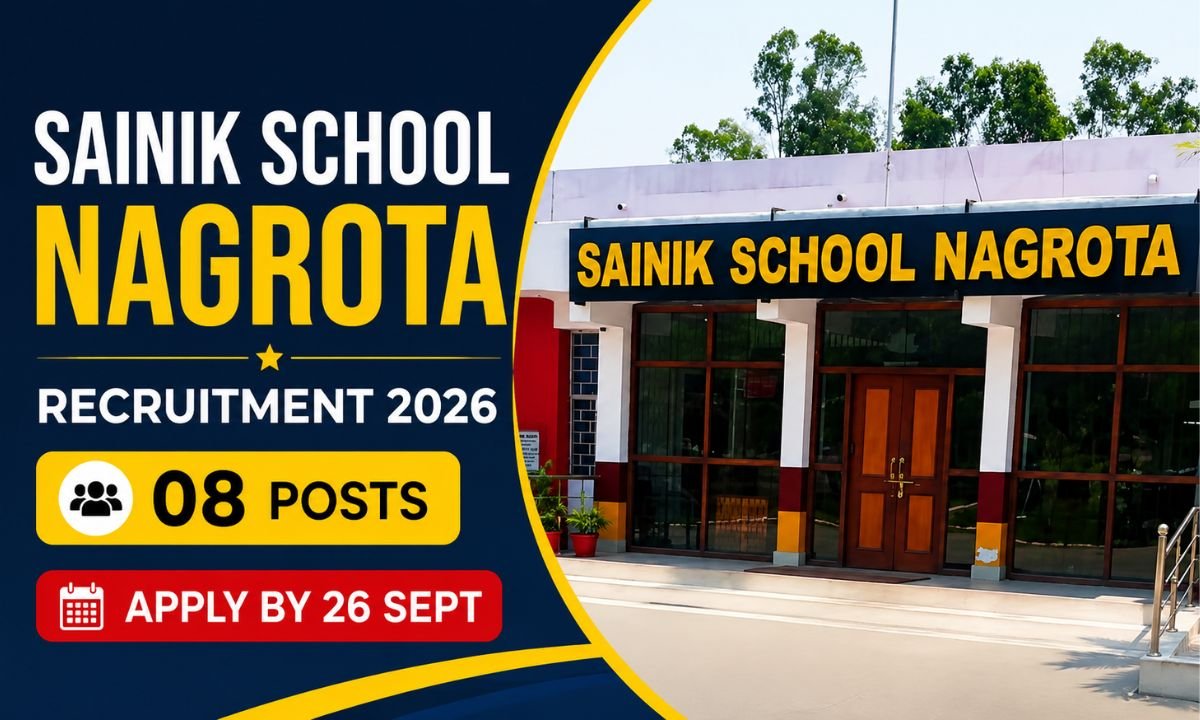 Sainik School Nagrota Recruitment 2026 for 08 Posts