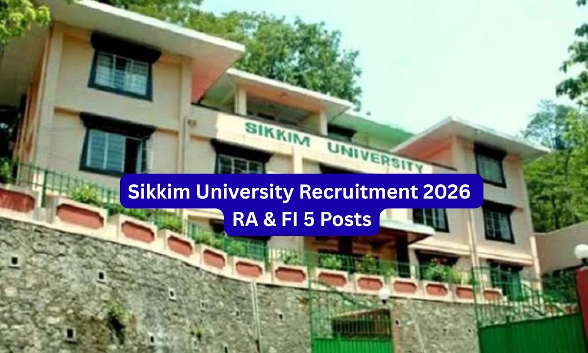 Sikkim University Recruitment 2026 for RA & FI 5 Posts