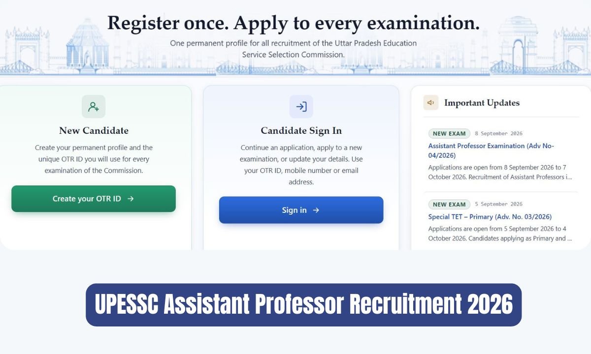 UPESSC Assistant Professor Recruitment 2026 – 1936 Posts