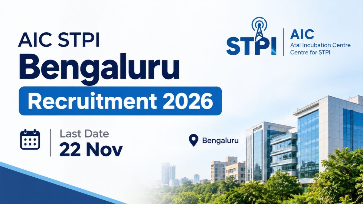 AIC STPI Bengaluru Recruitment 2026 Last Date 22 Nov