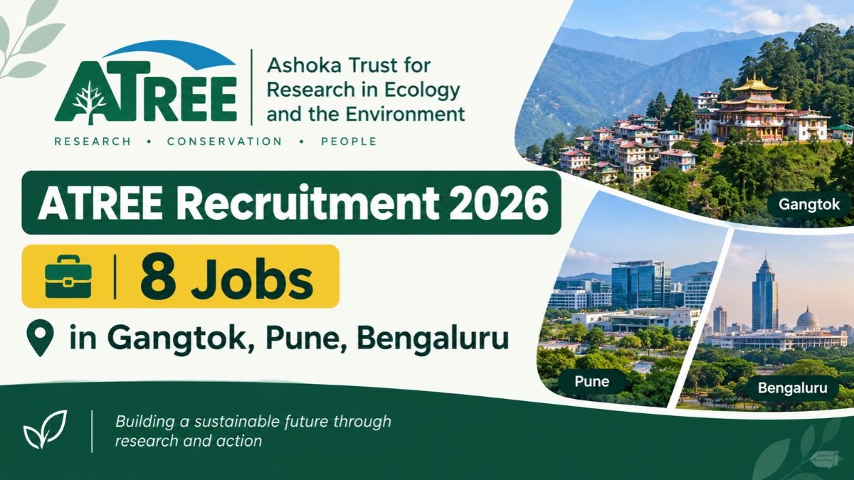 ATREE Recruitment 2026 8 Jobs in Gangtok, Pune, Bengaluru