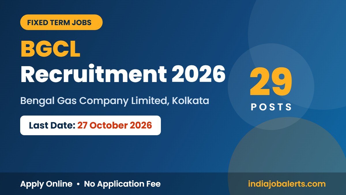 BGCL Recruitment 2026 Last Date 27 October